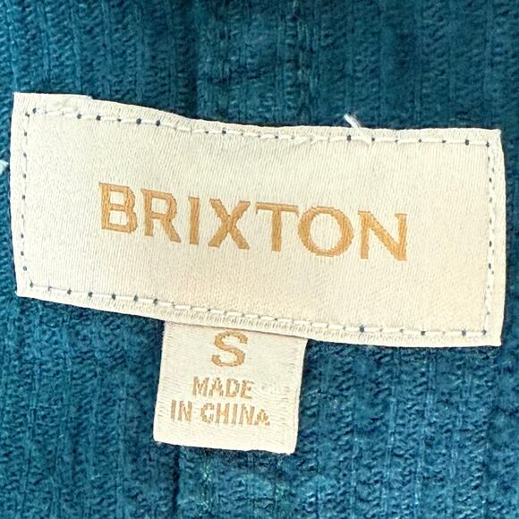 Brixton Men’s Small Blue Corduroy Button Down Shirt 100% Cotton Casual - Picture 5 of 7